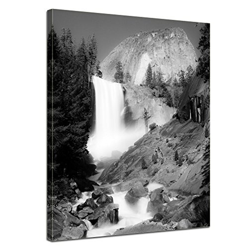 Wandbild - Wasserfall III - Bild auf Leinwand - 50 x 60 cm - Leinwandbilder - Bilder als Leinwanddruck - Landschaften - Bach - Kleiner Wasserlauf