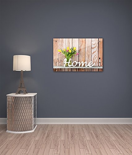 Memoboard 60 x 40 cm, Interieur - Home Dekor Tulpen - Memotafel Pinnwand - Blumen - Tulpe - Home Sweet Home - Zuhause - Holz - Optik - Küche - Glasbild - Handmade