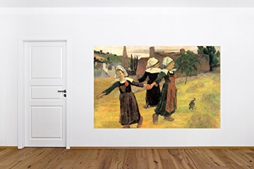 Bilderdepot24 Vlies Fototapete Paul Gauguin - Alte Meister - Der Reigen der kleinen Bretonninen - 230x150 cm - mit Kleister - Poster - Foto auf Tapete - Wandbild - Wandtapete - Vliestapete
