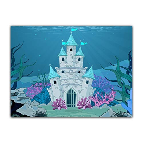 Keilrahmenbild Kinderbild Unterwasserschloss Cartoon -...