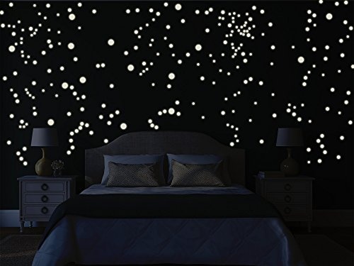 Bilderdepot24 Wandtattoo Leuchtfolie - 265 Leuchtpunkte für Sternenhimmel - Fluoreszierend und Nachtleuchtend
