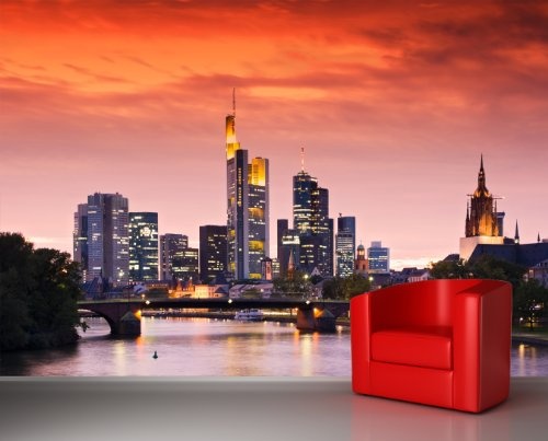 Bilderdepot24 Vlies Fototapete - Frankfurt Skyline -...
