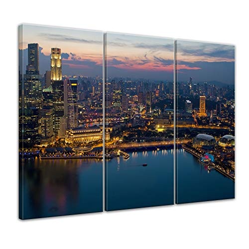 Wandbild - Singapur - Bild auf Leinwand - 150 x 90 cm...