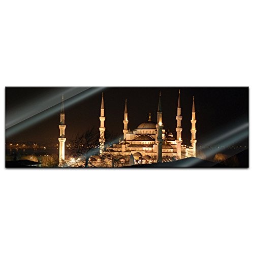 Glasbild - Moschee bei Nacht - 120 x 40 cm - Deko Glas -...