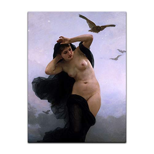 Keilrahmenbild William-Adolphe Bouguereau Nacht - 90x120cm hochkant - Leinwandbild Bild auf Leinwand Gemälde