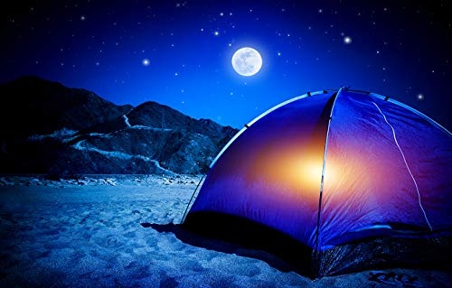 Fototapete selbstklebend Camping bei Nacht - 230x150 cm - Wandtapete - Poster - Dekoration - Wandbild - Wandposter - Bild - Wandbilder - Wanddeko