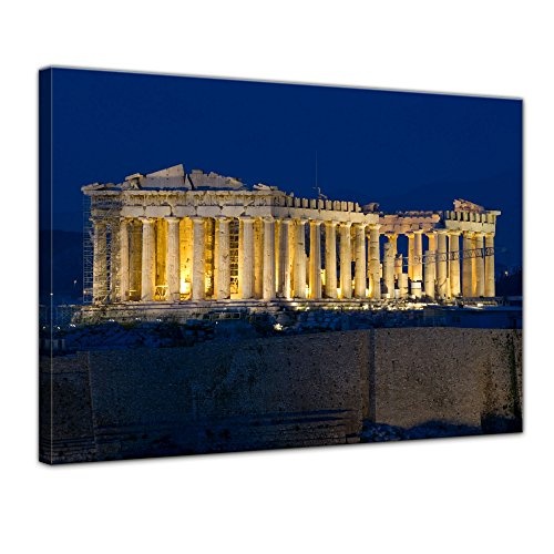 Wandbild - Akropolis - Bild auf Leinwand 80 x 60 cm -...