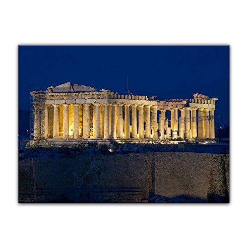 Wandbild - Akropolis - Bild auf Leinwand 80 x 60 cm -...