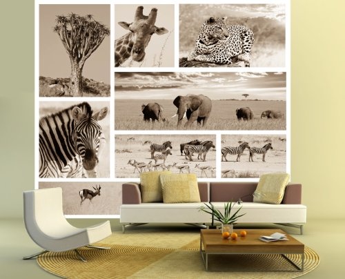 Bilderdepot24 Fototapete selbstklebend Afrika Collage II...