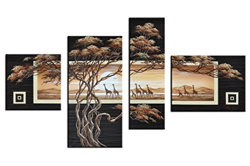 Bilderdepot24 Kunstdruck Giraffen M1 - P318-120x70cm - 4teilig preisgünstig und stilsicher