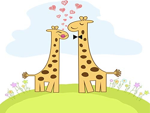 Bilderdepot24 Fototapete selbstklebend Kinderbild - Verliebte Giraffen II Cartoon sephia 130x100 cm