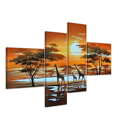 Bilderdepot24 Wandbild - Giraffe Afrika M3 - handgemaltes...