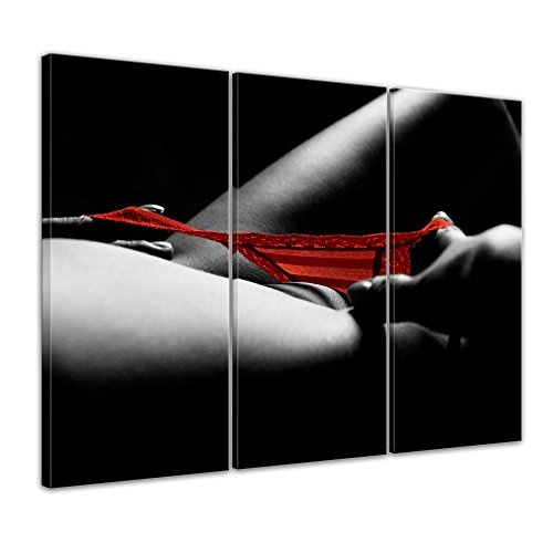 Bilderdepot24 Wandbild - Roter Slip - 90x60 cm 3tlg. - Leinwandbilder - Bilder als Leinwanddruck - Leinwandbild