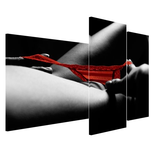 Wandbild - Roter Slip - Bild auf Leinwand - 130x80 cm 3...