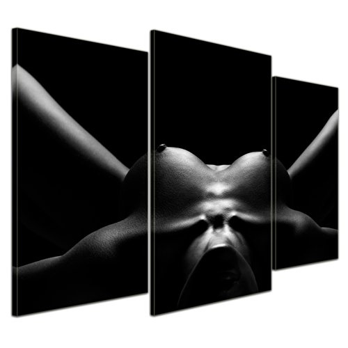 Wandbild - Hills and Valleys - Bild auf Leinwand - 100x60 cm 3 teilig - Leinwandbilder - Akt & Erotik - Frauenkörper - Verführung - lasziv - sexy