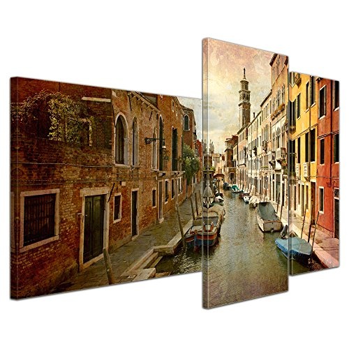 Wandbild - Venedig Grunge 2 - Bild auf Leinwand - 130x80...