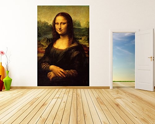 Bilderdepot24 Vlies Fototapete Leonardo da Vinci - Alte Meister - Mona Lisa - 150x230 cm - mit Kleister - Poster - Foto auf Tapete - Wandbild - Wandtapete - Vliestapete