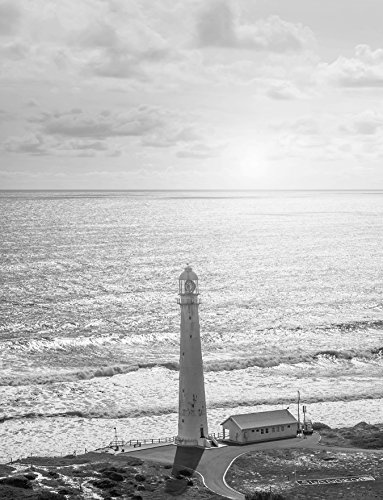 Bilderdepot24 Vlies Fototapete - Leuchtturm III - schwarz Weiss - 150x200 cm - mit Kleister - Poster - Foto auf Tapete - Wandbild - Wandtapete - Vliestapete
