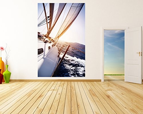 Bilderdepot24 Vlies Fototapete - Yacht auf See - 150x230 cm - mit Kleister - Poster - Foto auf Tapete - Wandbild - Wandtapete - Vliestapete