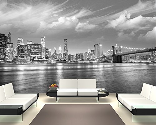 Fototapete selbstklebend New York VI - schwarz weiß 230x150 cm - Wandtapete - Poster - Dekoration - Wandbild - Wandposter - Bild - Wandbilder - Wanddeko
