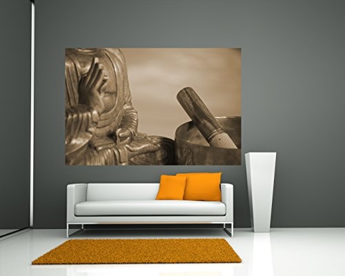 Fototapete selbstklebend Buddha II - sephia 225x150 cm - Wandtapete - Poster - Dekoration - Wandbild - Wandposter - Bild - Wandbilder - Wanddeko