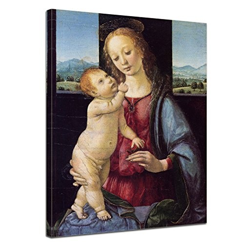 Leinwandbild Leonardo da Vinci Madonna mit der Nelke -...