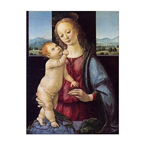 Leinwandbild Leonardo da Vinci Madonna mit der Nelke -...
