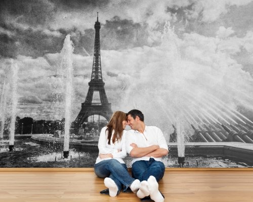 Fototapete selbstklebend Eiffelturm im Retrostyle - Paris...