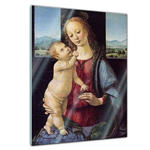 Glasbild Leonardo da Vinci - Alte Meister - Madonna mit...