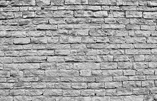 Fototapete selbstklebend Steinmauer II - schwarz weiß 230x150 cm - Wandtapete - Poster - Dekoration - Wandbild - Wandposter - Bild - Wandbilder - Wanddeko