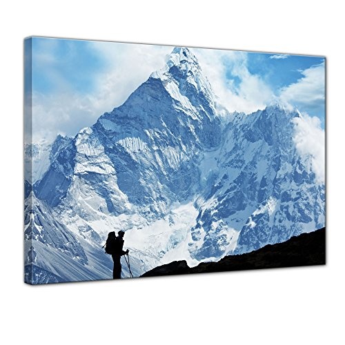 Wandbild - Klettern im Himalaya - Bild auf Leinwand -...