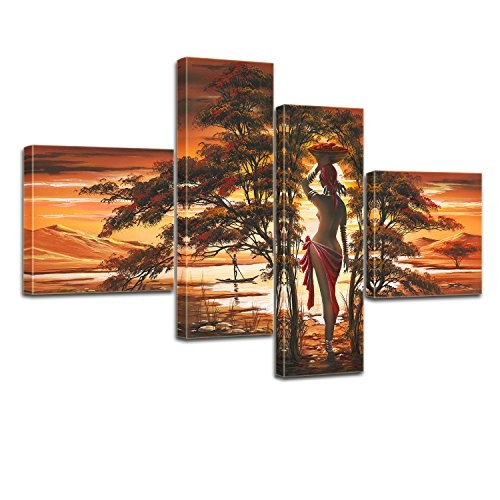 Bilderdepot24 Kunstdruck African Life M1 - P214-100x70cm - 4teilig preisgünstig und stilsicher