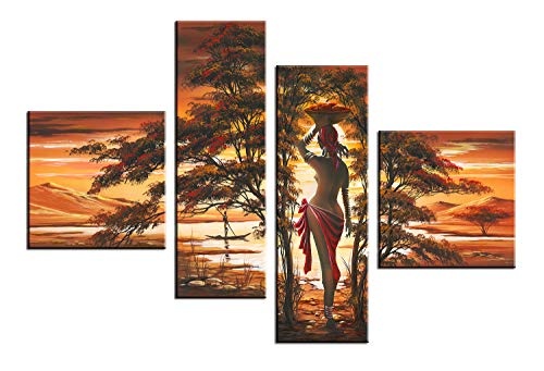 Bilderdepot24 Kunstdruck African Life M1 - P214-100x70cm - 4teilig preisgünstig und stilsicher