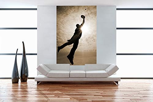 Bilderdepot24 Vlies Fototapete - Silhouette eines Baseballspielers - sephia - Sepia - 200x300 cm - mit Kleister - Poster - Foto auf Tapete - Wandbild - Wandtapete - Vliestapete