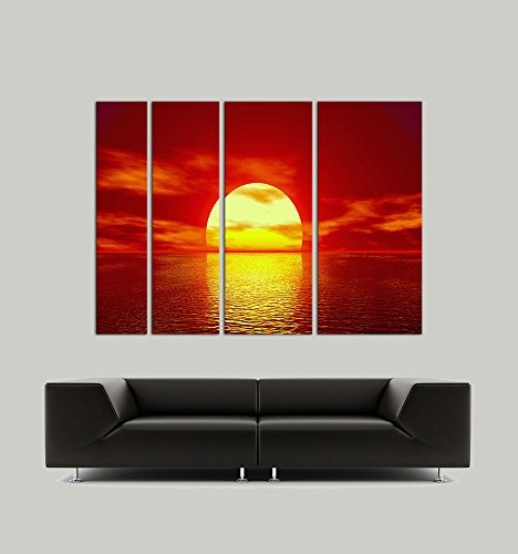 Keilrahmenbild - Sonne - Bild auf Leinwand - 180x120 cm 4 teilig - Leinwandbilder - Bilder als Leinwanddruck - Urlaub, Sonne & Meer - Akt & Erotik - sexy Frauenkörper
