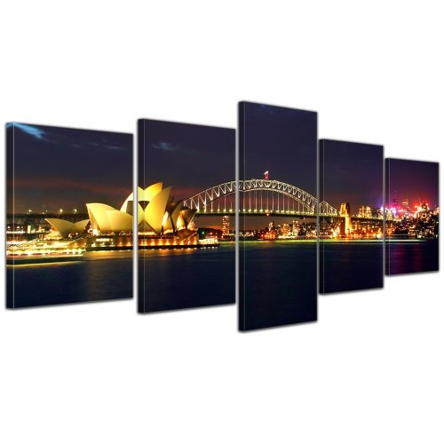Wandbild - Sydney Opera House und die Harbour Bridge -...