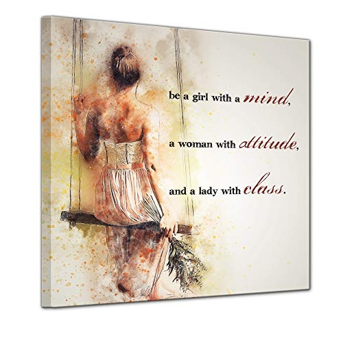 Keilrahmenbild mit Spruch - Girl - 80x80 cm - Sprüche und Zitate - Kunstdruck mit Sprichwort - Vers - Bild auf Leinwand - Bilder als Leinwanddruck