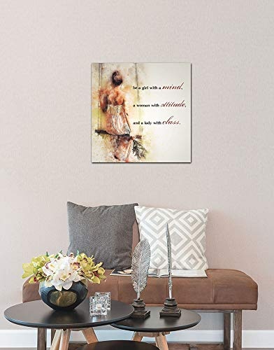 Keilrahmenbild mit Spruch - Girl - 80x80 cm - Sprüche und Zitate - Kunstdruck mit Sprichwort - Vers - Bild auf Leinwand - Bilder als Leinwanddruck