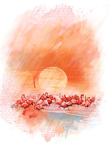 Fototapete selbstklebend Aquarell - Flamingo III - 150x200 cm - Wandtapete - Poster - Dekoration - Wandbild - Wandposter - Bild - Wandbilder - Wanddeko