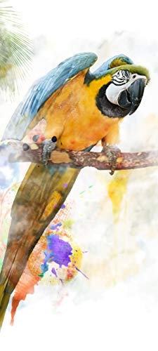 Bilderdepot24 Türtapete selbstklebend Papagei 90 x 200 cm - einteilig Türaufkleber Türfolie Türposter - Wasserfarbe Aquarell Tier Vogel Ara tropisch Zucht Haustier Parrot