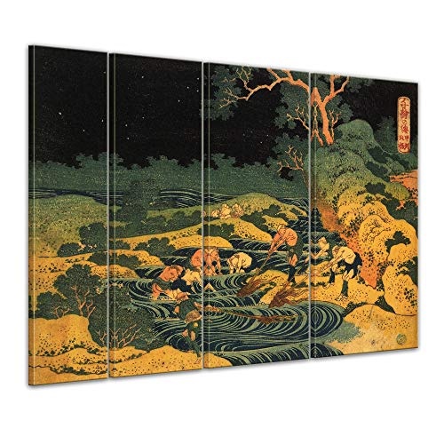 Keilrahmenbild Katsushika Hokusai Fischen im Fackelschein...