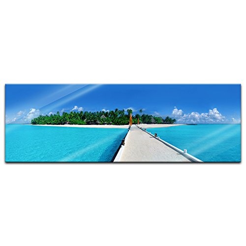 Glasbild - Malediven - 120 x 40 cm - Deko Glas - Wandbild...
