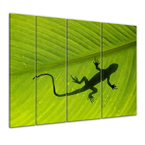 Keilrahmenbild - Gecko - Bild auf Leinwand 180 x 120 cm...