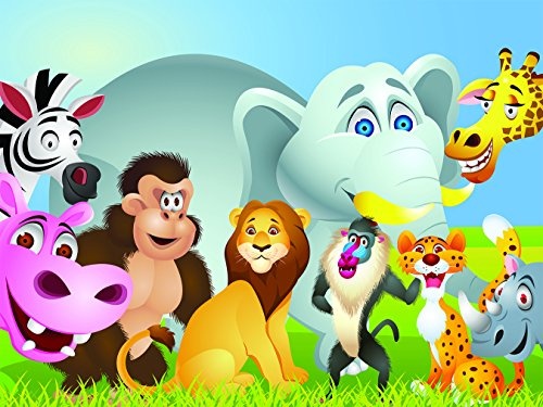 Fototapete selbstklebend Kindertapete - Tiere Cartoon - 360x270 cm - Wandtapete - Poster - Dekoration - Wandbild - Wandposter - Bild - Wandbilder - Wanddeko