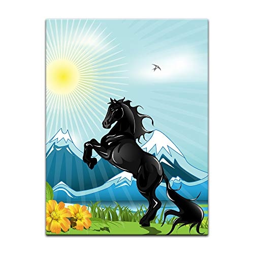Keilrahmenbild Kinderbild Pferd - 90 x 120 cm Bilder als...