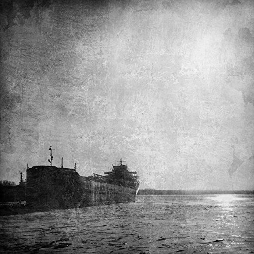 Bilderdepot24 Vlies Fototapete - Old-Ship-Vintage - schwarz Weiss - 100x100 cm - mit Kleister - Poster - Foto auf Tapete - Wandbild - Wandtapete - Vliestapete