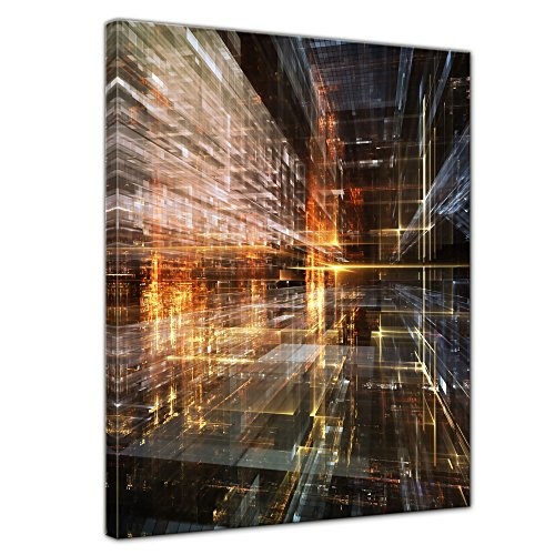 Keilrahmenbild - Abstrakte Kunst LVI - Bild auf Leinwand - 90x120 cm einteilig - Leinwandbilder - Abstrakt - virtueller Raum - Feuer und EIS