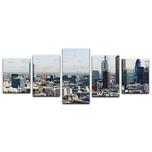 Wandbild - London Panorama - Bild auf Leinwand - 200x80...