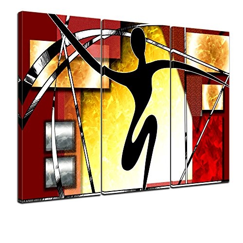 Wandbild - Abstrakt - Bild auf Leinwand - 90x60 cm 3tlg - Leinwandbilder - Urban & Graphic - Silhouette - Formen - Linien - modern
