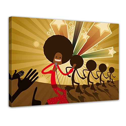 Keilrahmenbild - Retro Singer - Bild auf Leinwand - 120x90 cm - Leinwandbilder - Urban & Graphic - Motown - 70er Jahre - Grunge